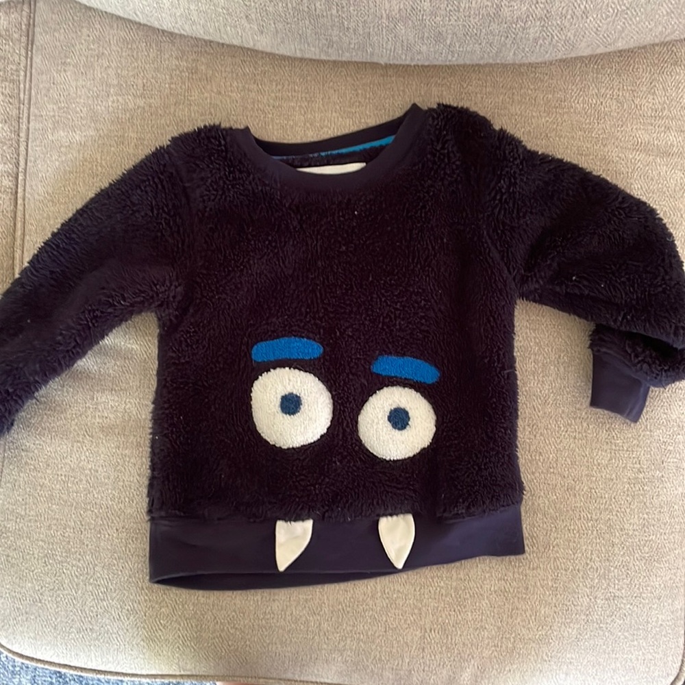 Mini Boden fuzzy monster sweatshirt